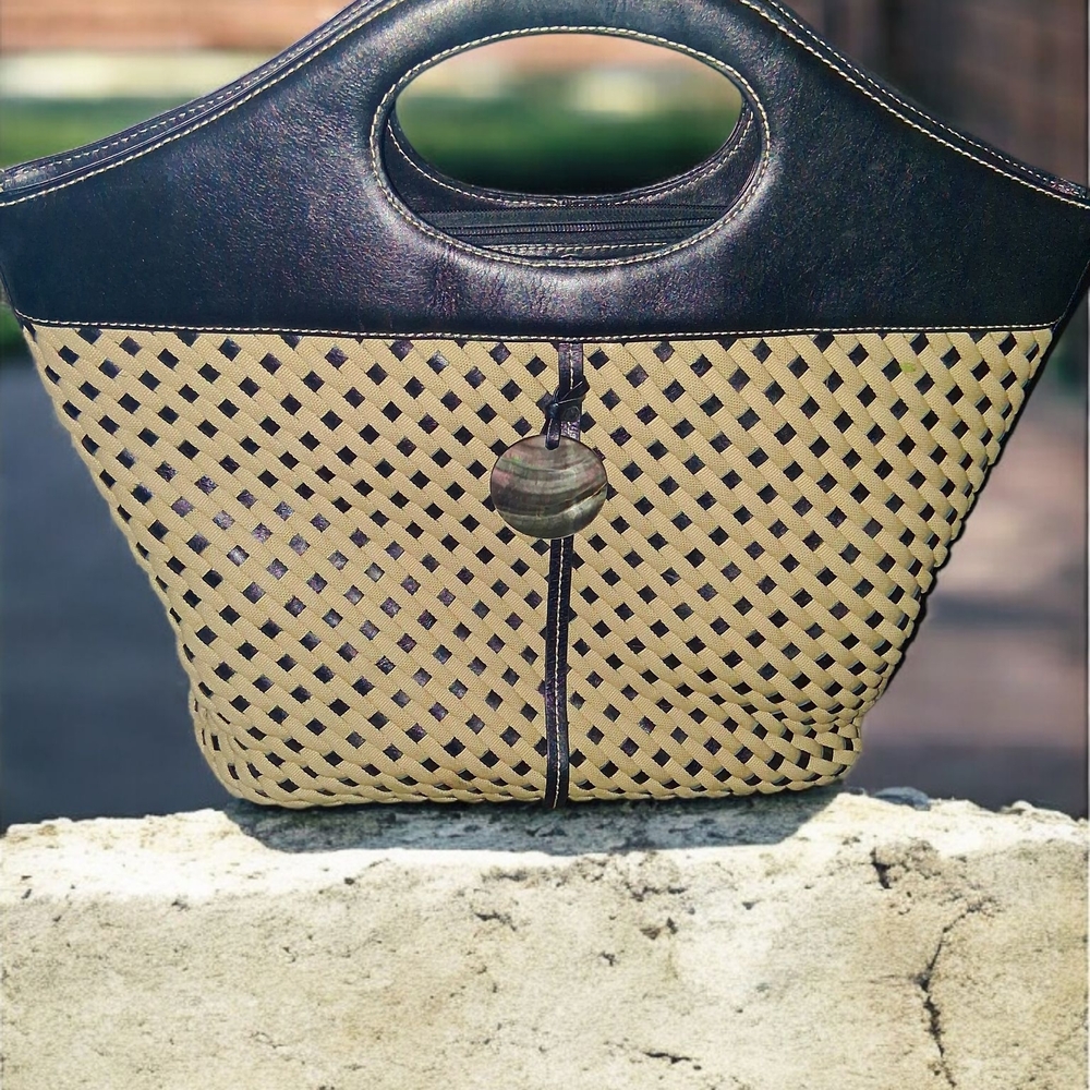 Preston & York Black and Tan Tote Bag